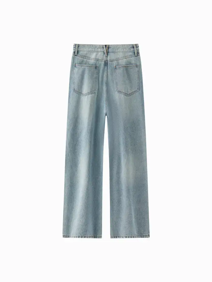 Men's Denim Wide-leg Denim Pants