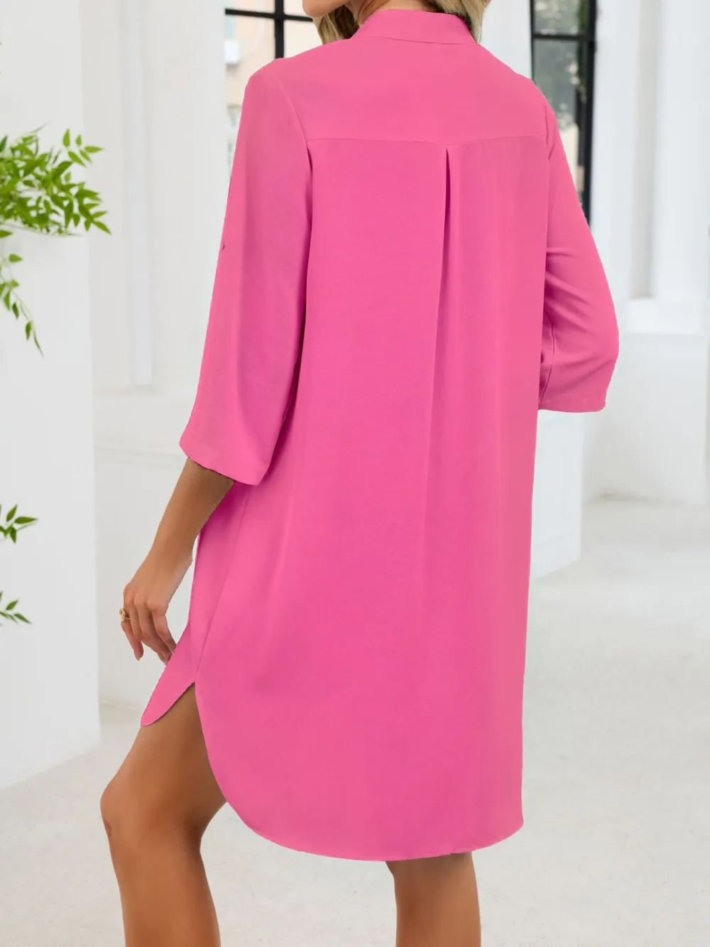 Comfort Fit Button Front Shirt Dress
