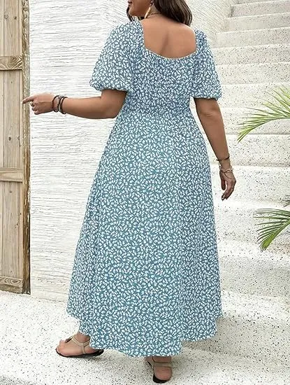 Ditsy Floral / All Over Print Split Thigh Dress (Less than $3 each!)