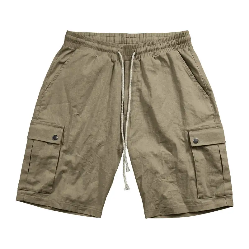 Men's Lightweight Woven Cargo Shorts with a Drawstring Waist for Casual Styling