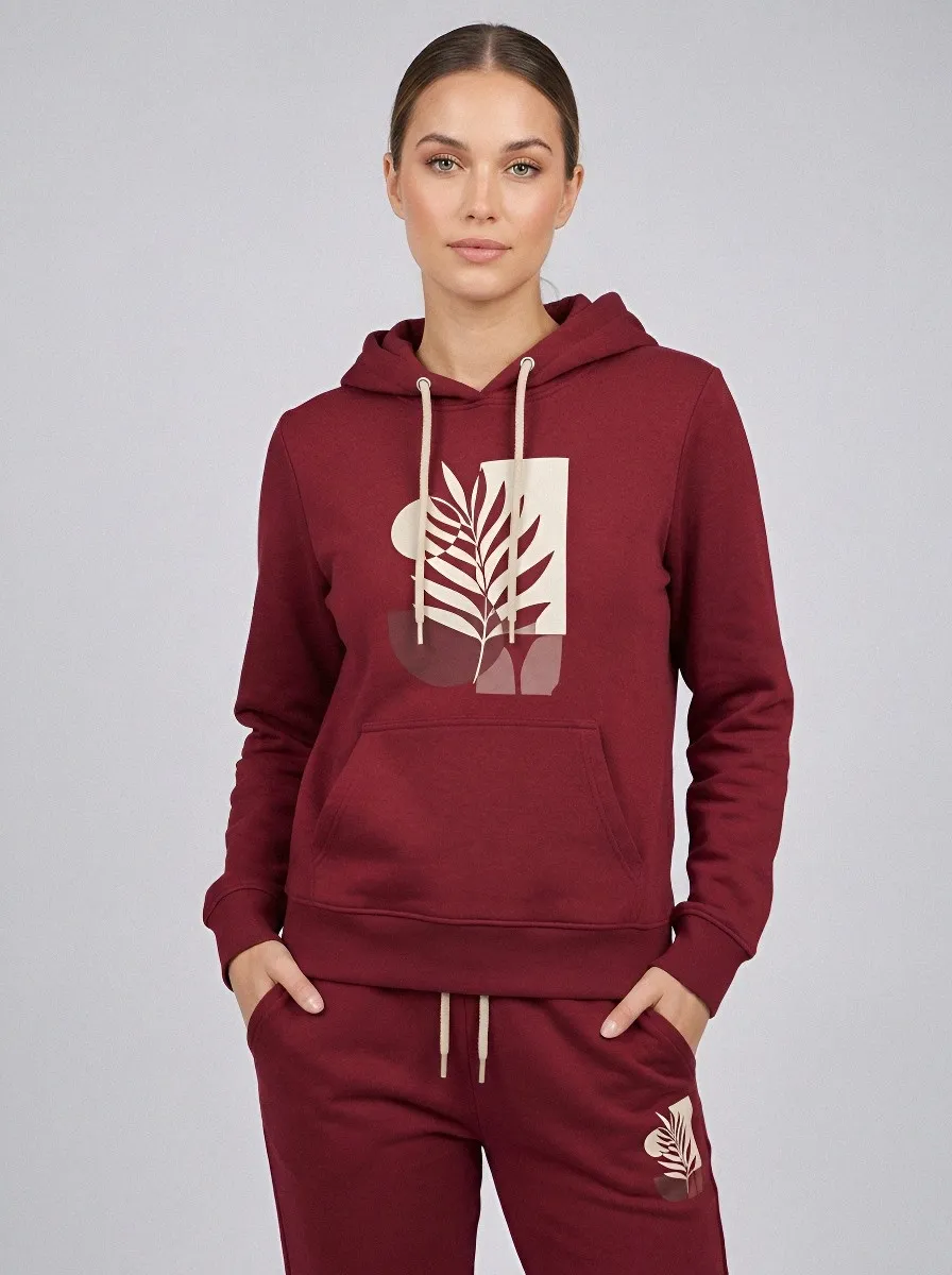 Women's Sage Green Cuffed Pants Kangaroo Pocket Solid Hoodie & Pants Set