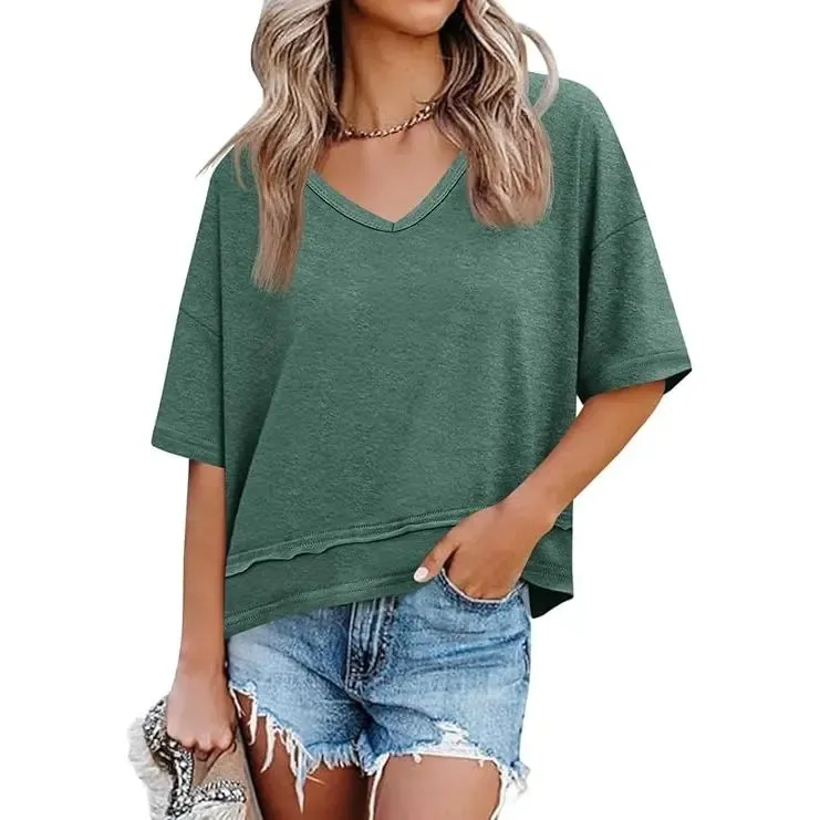 🔥Hot Sale💥-Women's Summer V-Neck T-Shirt🔥16-Pack - All Colors Included