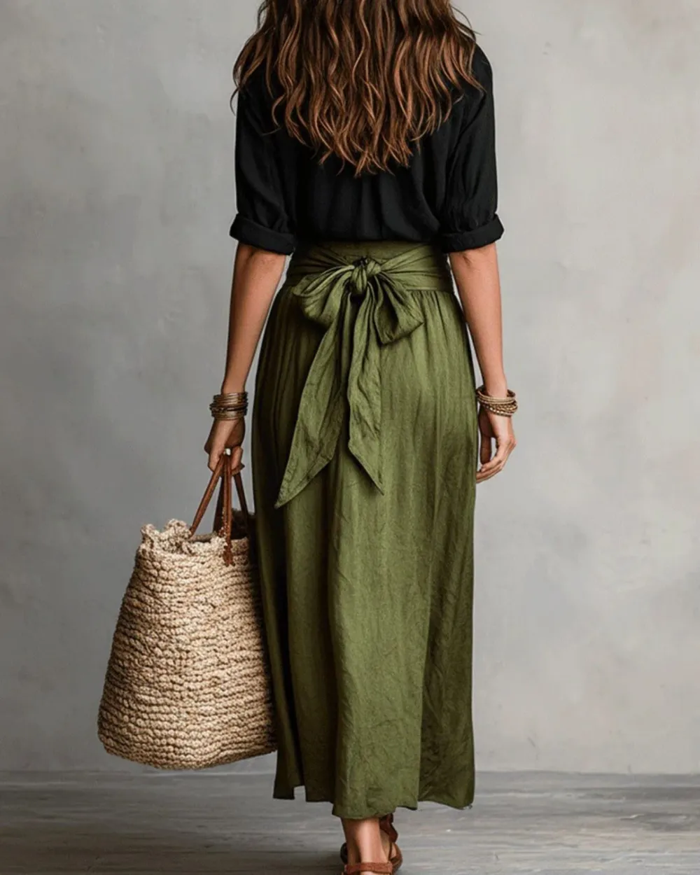 Button Down Midi Skirt Set