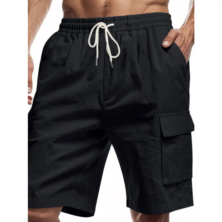 Men's Full Size Drawstring Shorts with Cargo Pockets Plus Size
