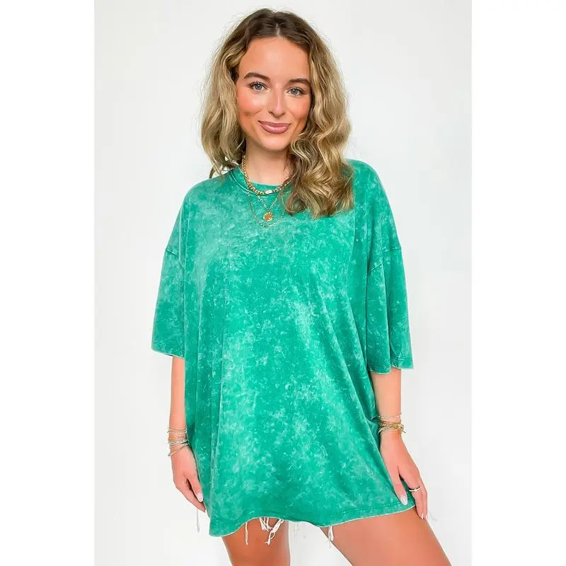 6PACK-Mineral Wash Oversized Top - BACK IN STOCK