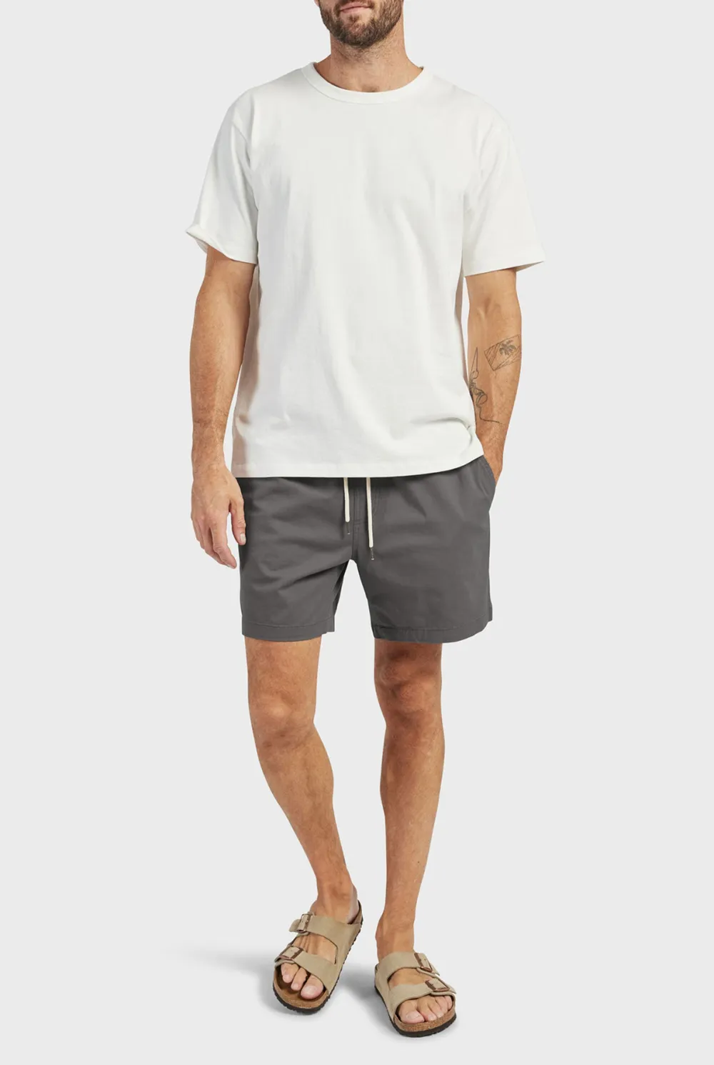 Khaki Cotton Drawstring Short