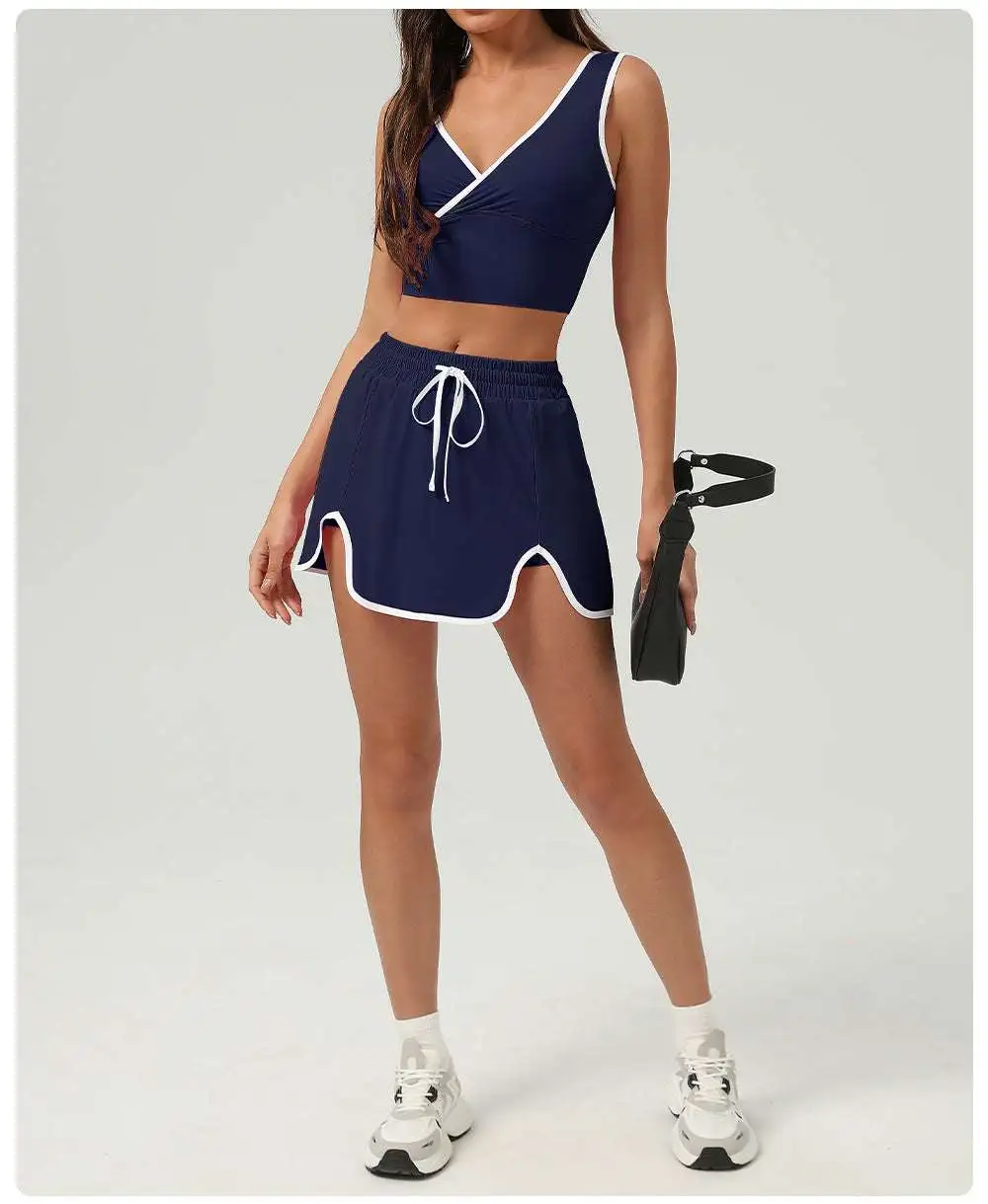 Sleeveless Tennis Top, Vest and Skort Active Set