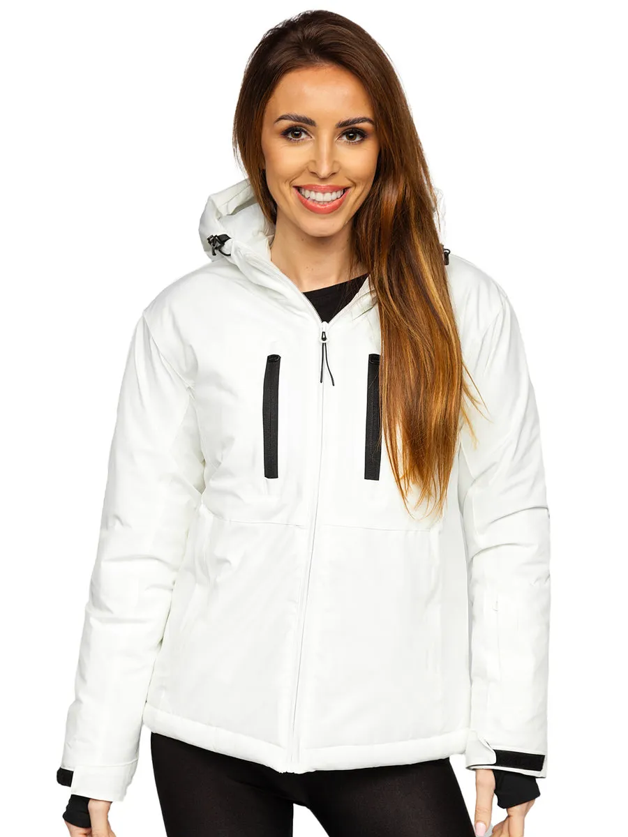 White women's winter ski jacket