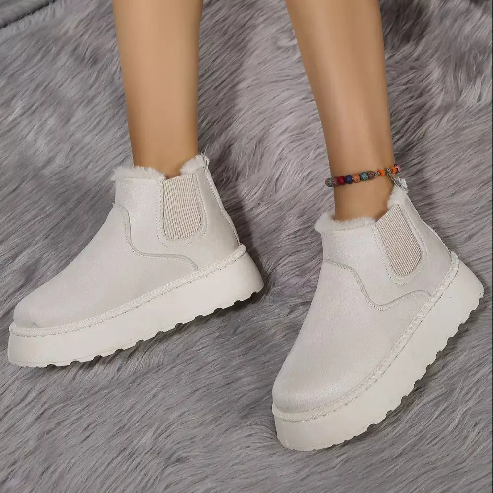 Round Toe Platform Ankle Boots
