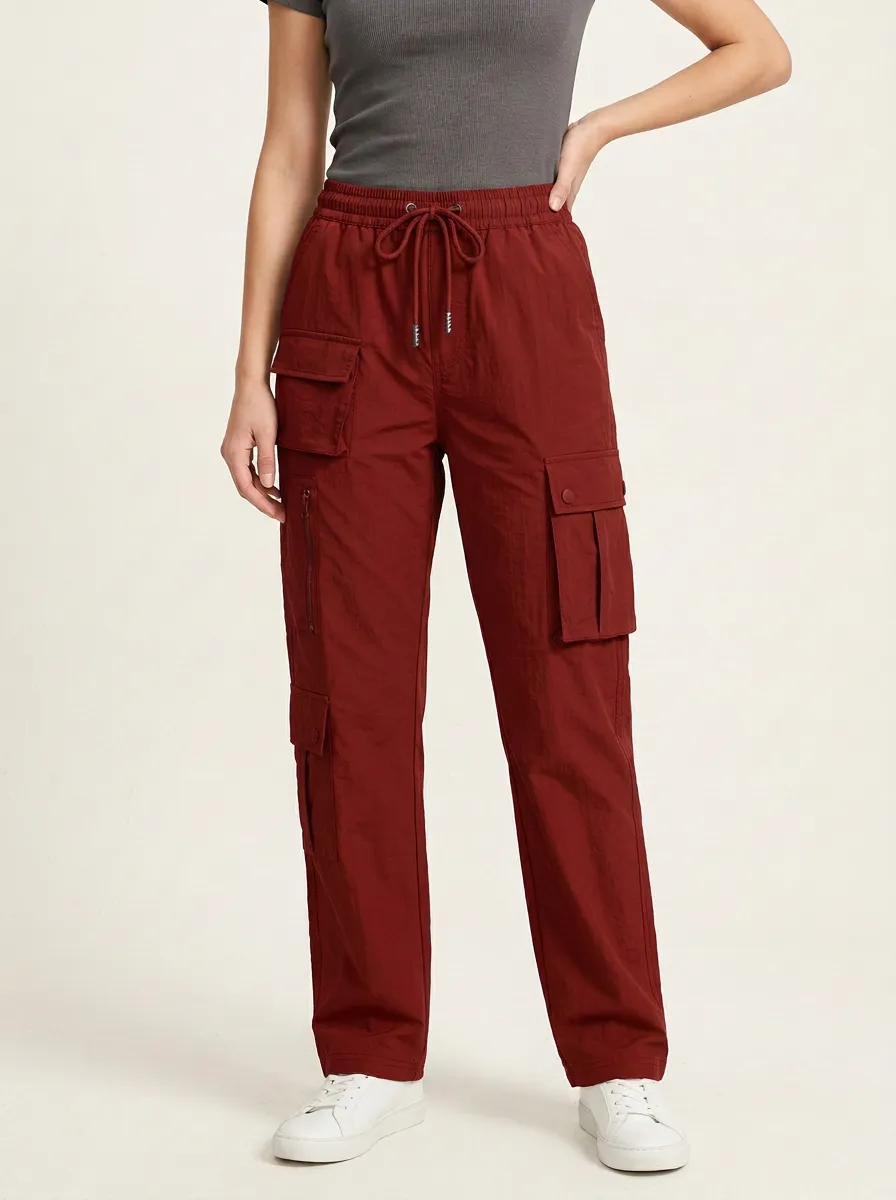 Women's Coastal Inspired Multi-Pocket Cargo Cargo Work Pants