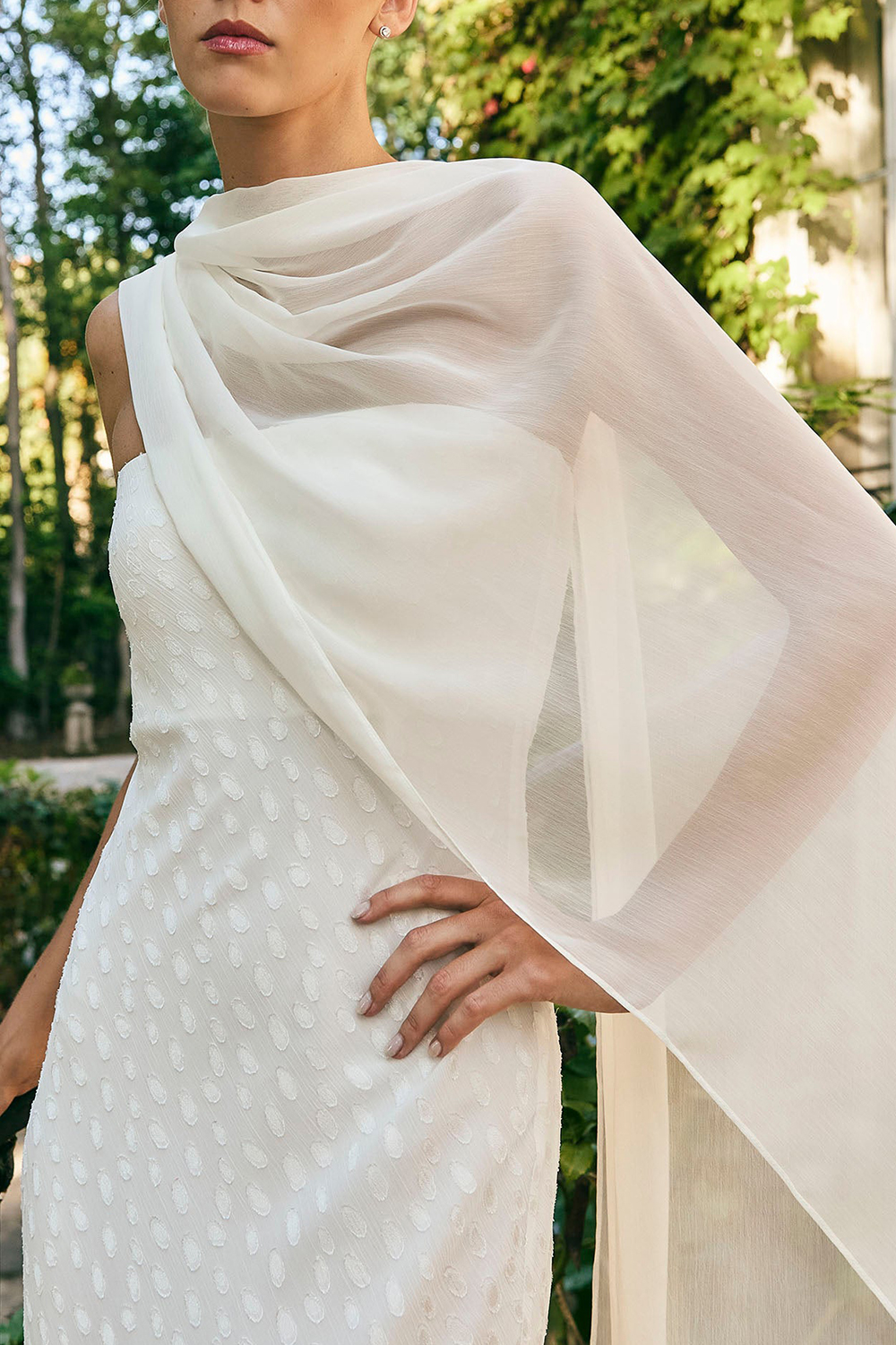 White Women's Solid Color Shawl