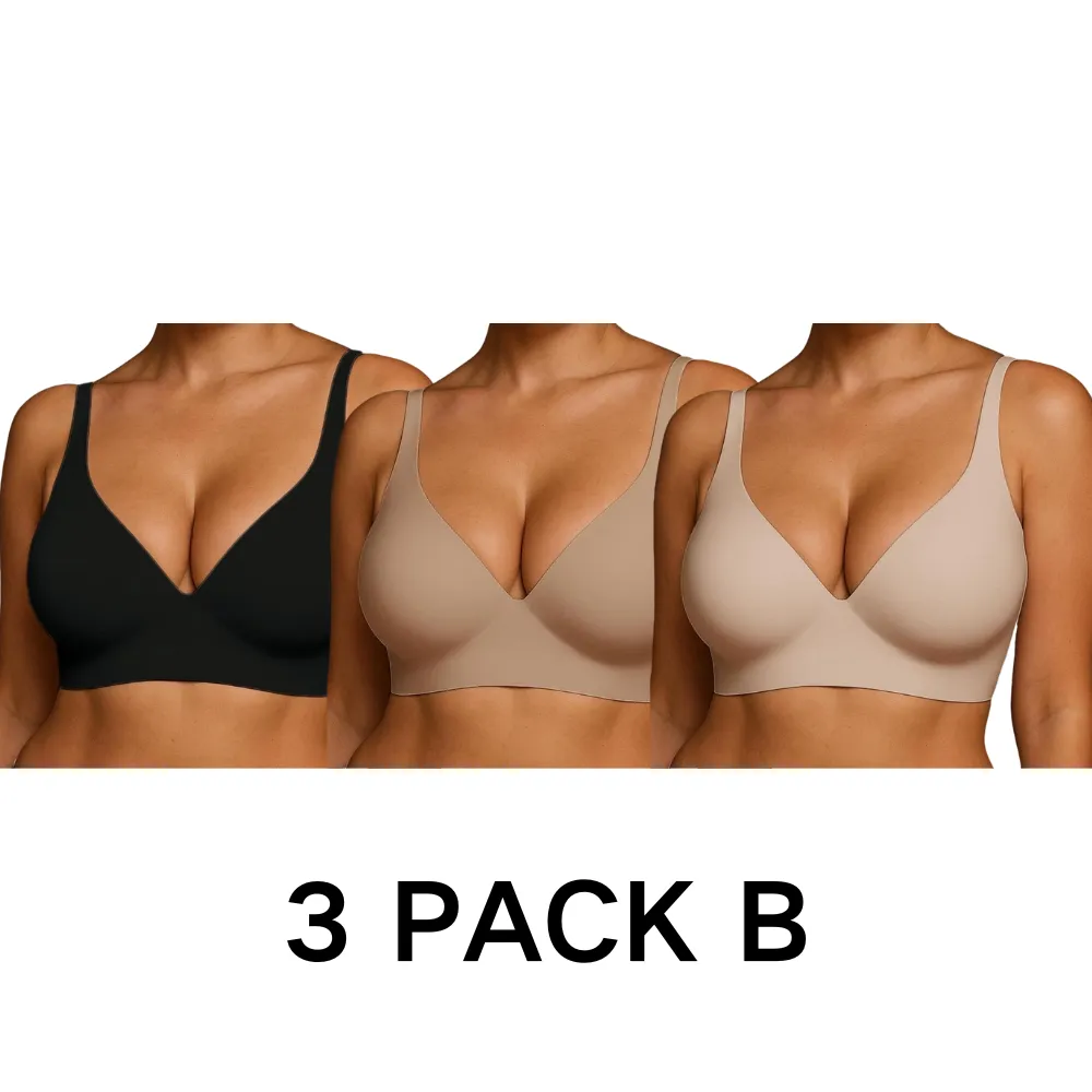 Seamless shaping Vneck bra, no underwire, Adjustable, buttery soft, supportive, breathable, Everyday bra
