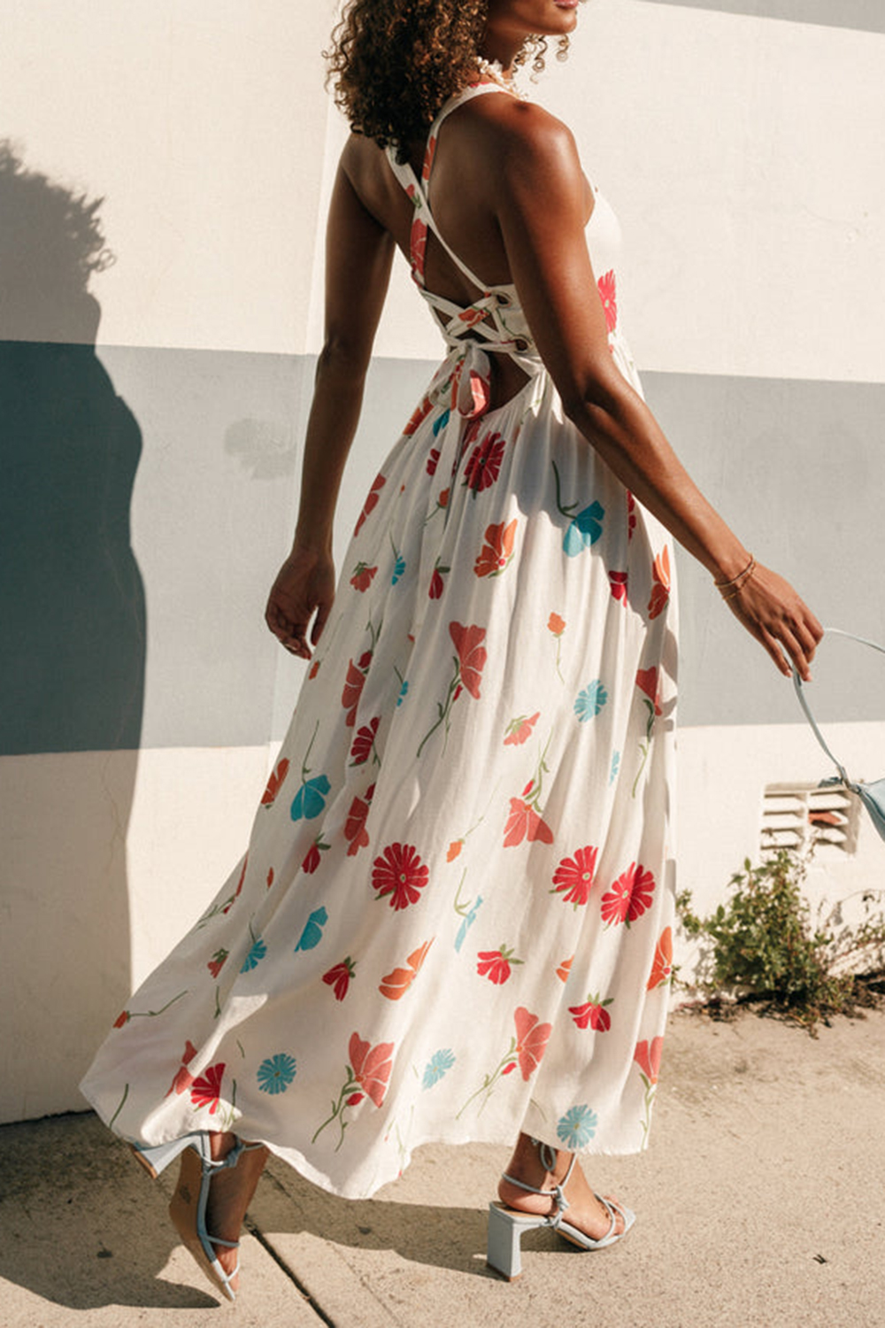 SWEET PRINT STRAP DRESS