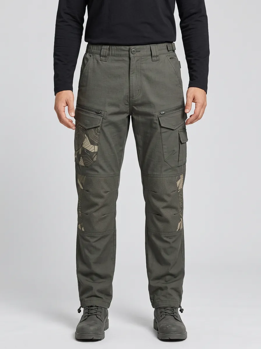 Tactical Outdoor Topographic Map Expedition Cargo Pants