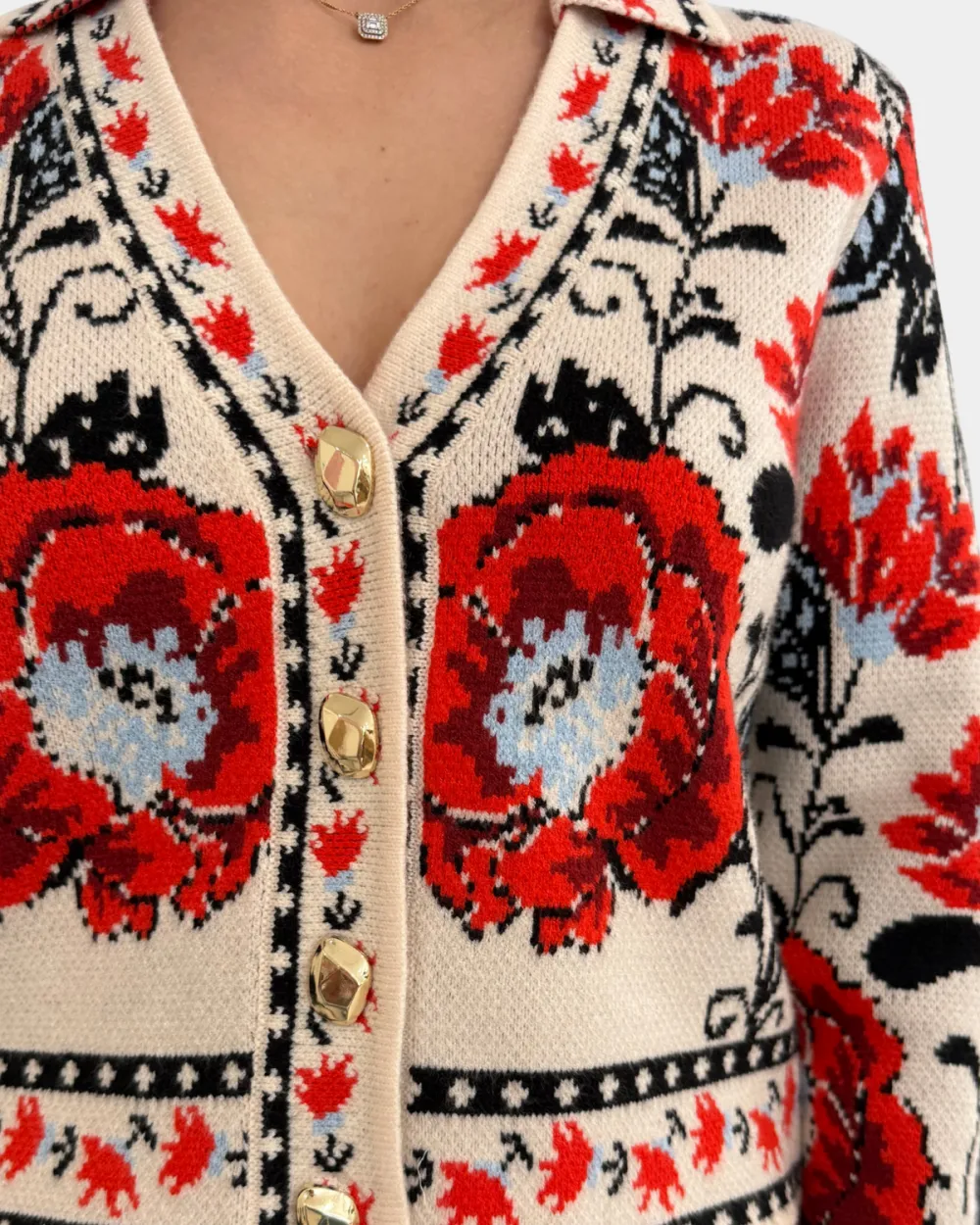 Floral V-Neck Cardigan