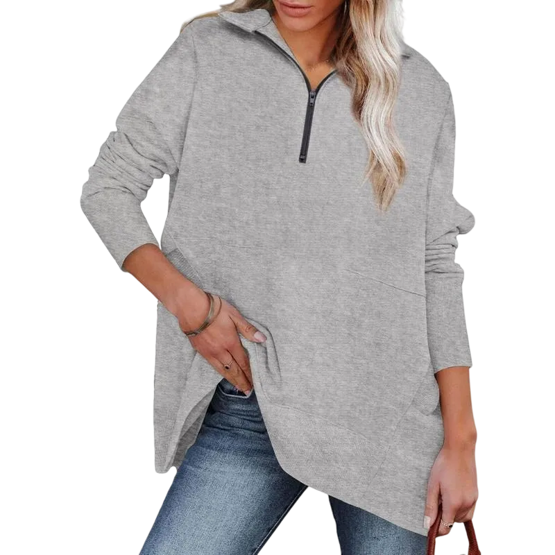 Women's Casual Oversized Half Zip Sweatshirts Long Sleeve