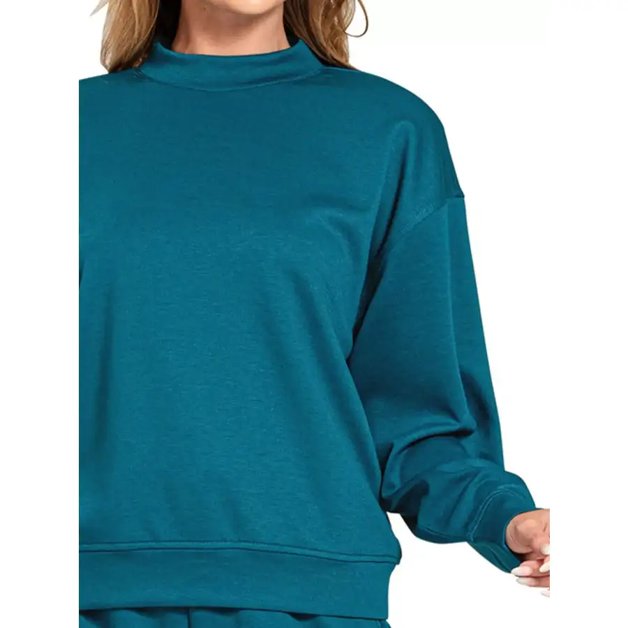 Relaxed Scuba Long Sleeve Sweatshirt and Shorts Set
