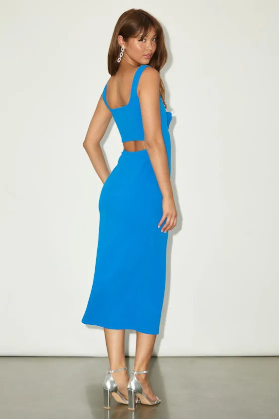 Davana Dark Red Cutout Midi Dress