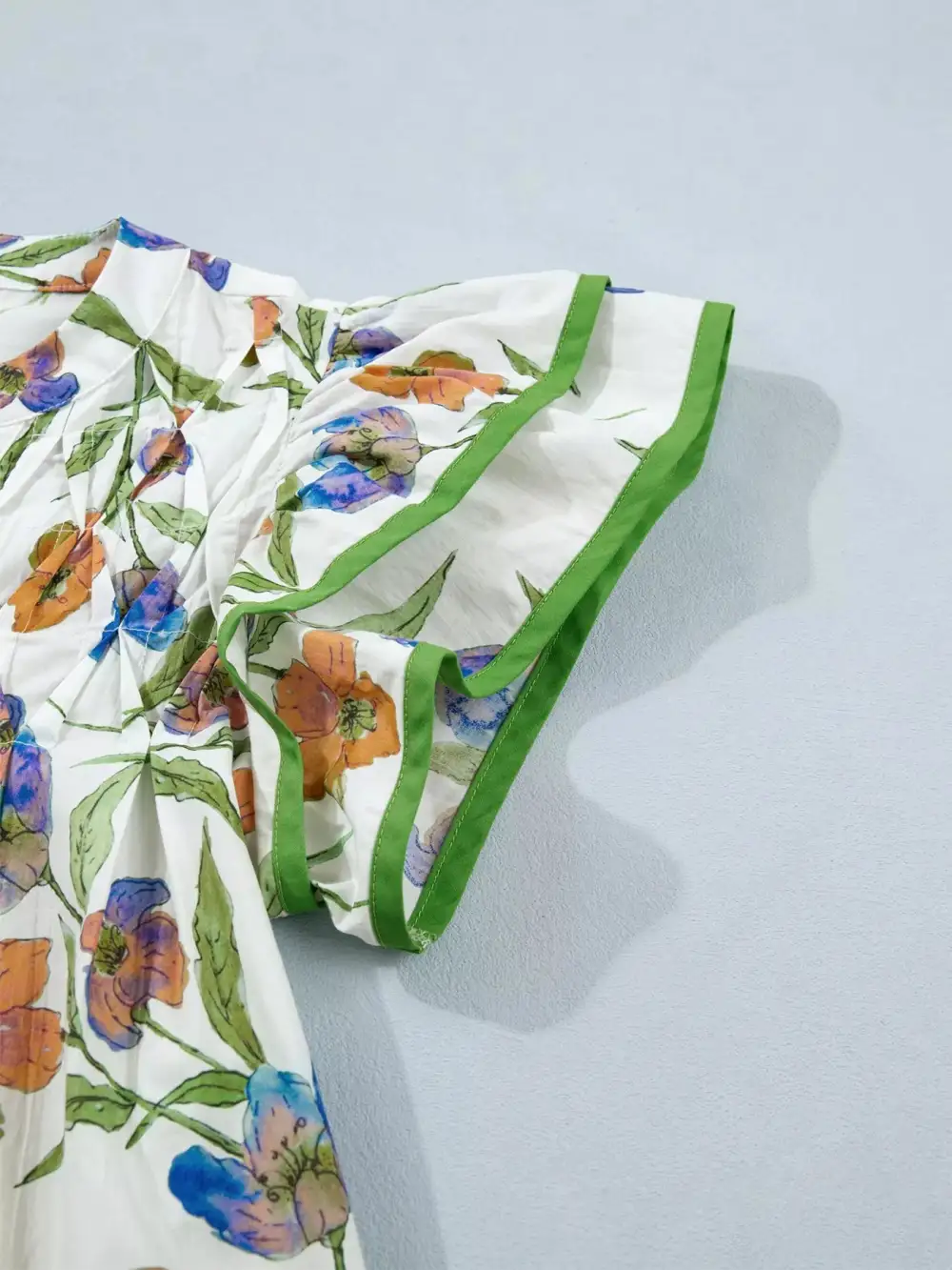 V-Neck Ruffled Floral Blouse