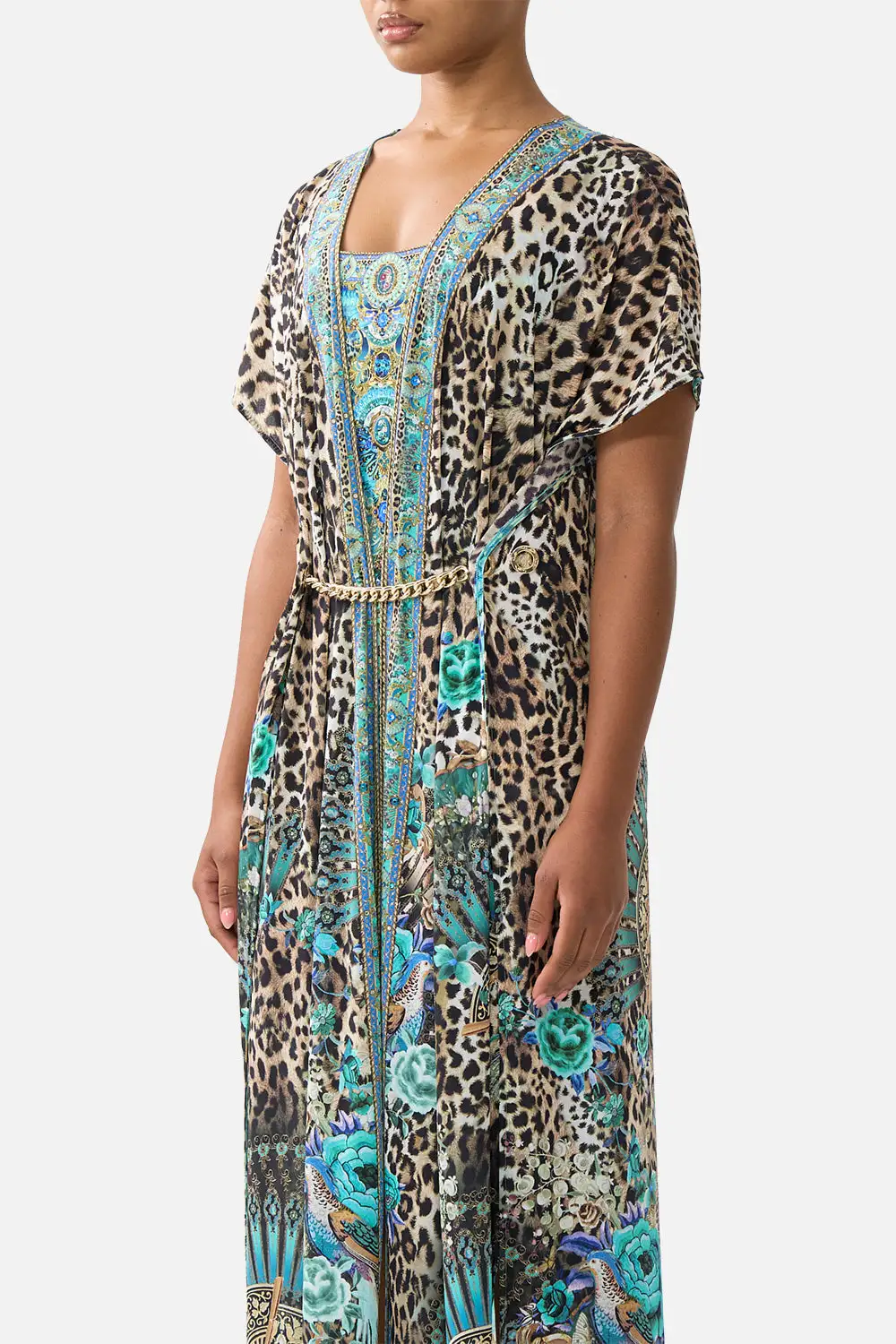 Front Split Beach Maxi Dress with Chain