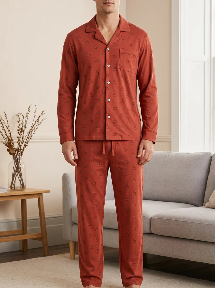 Refined Texture Classic Men's Pajama Set