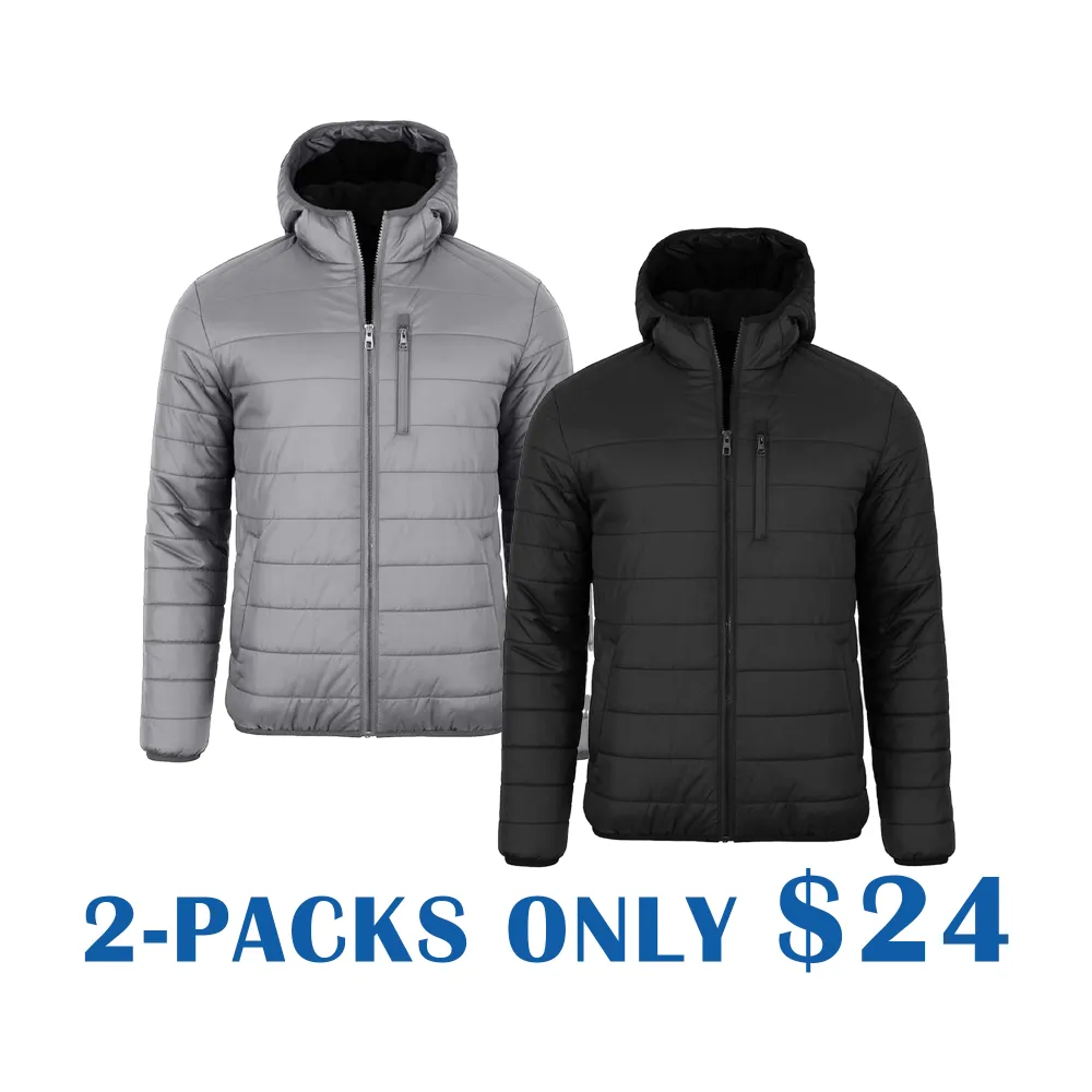 Men’s Sherpa Fleece–Lined Hooded Puffer Jacket – Classic Warm Winter Coat