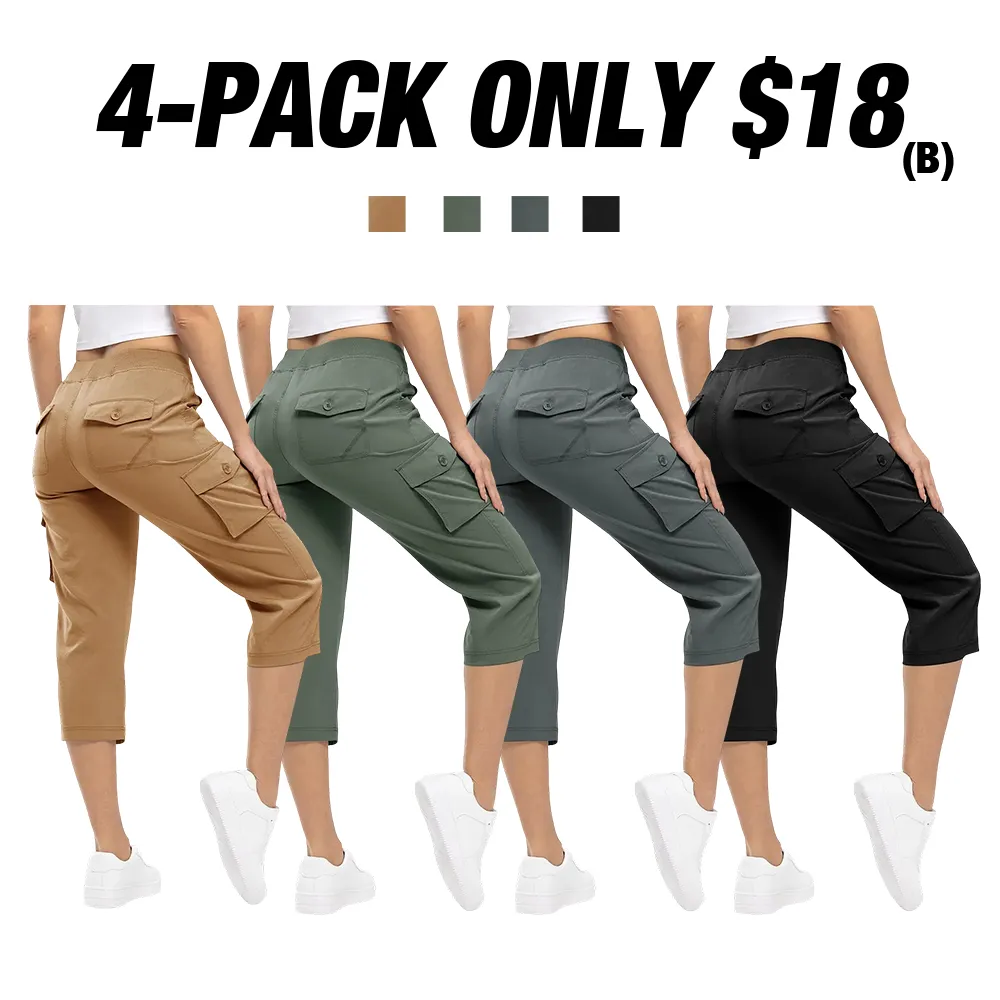 Women's Cargo Pants Plus Size Outdoor Lightweight Capris Casual Trip Loose Shorts