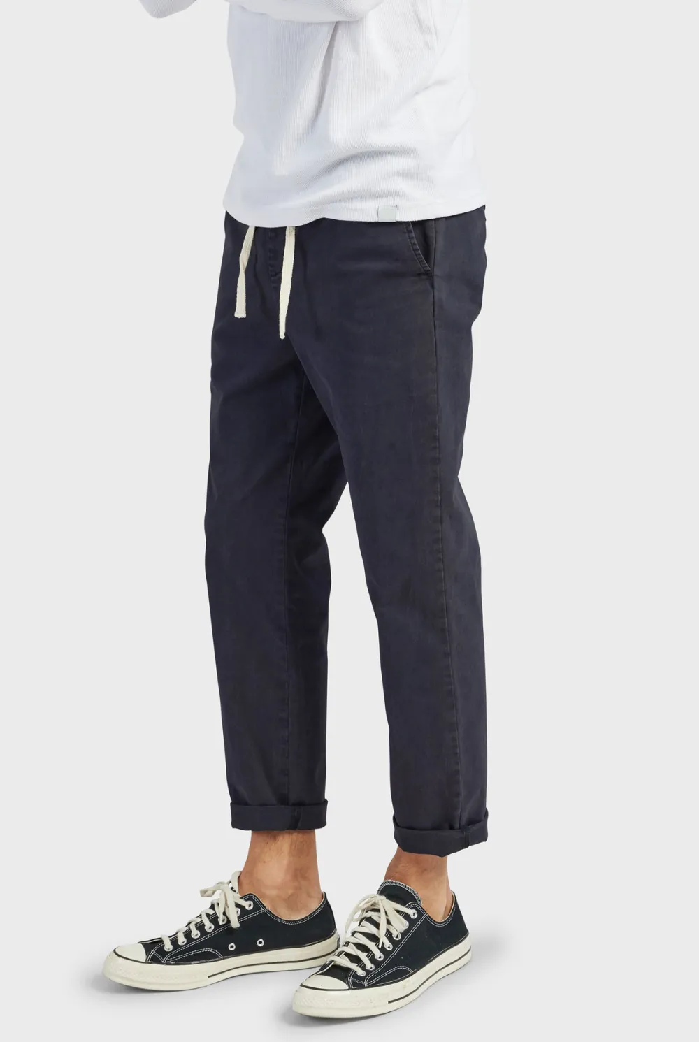 Grey Slim Fit Cotton Chino Trousers