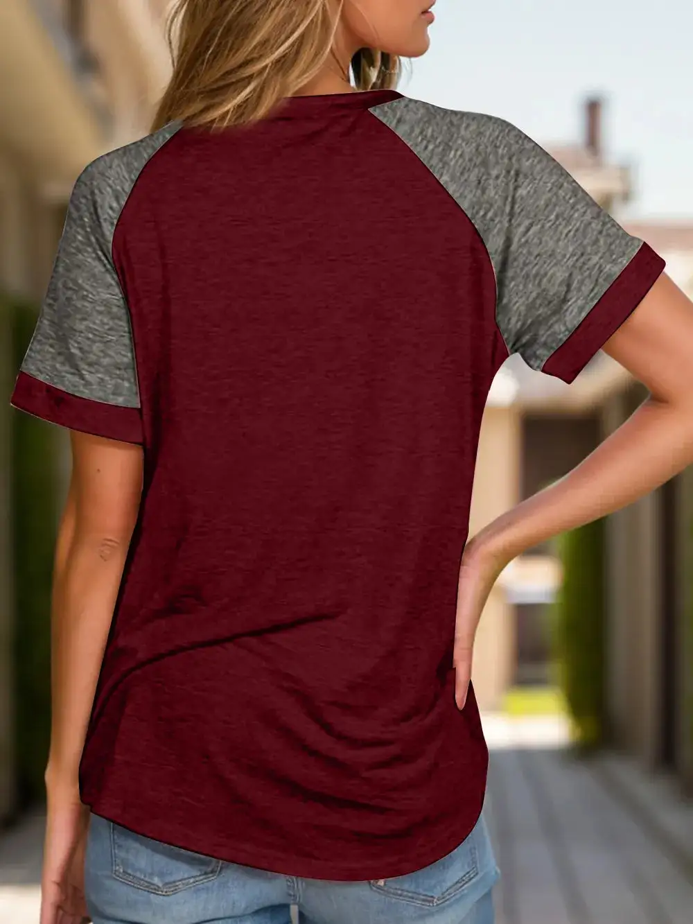 Everyday Contrast Round Neck Short Sleeve T-Shirt