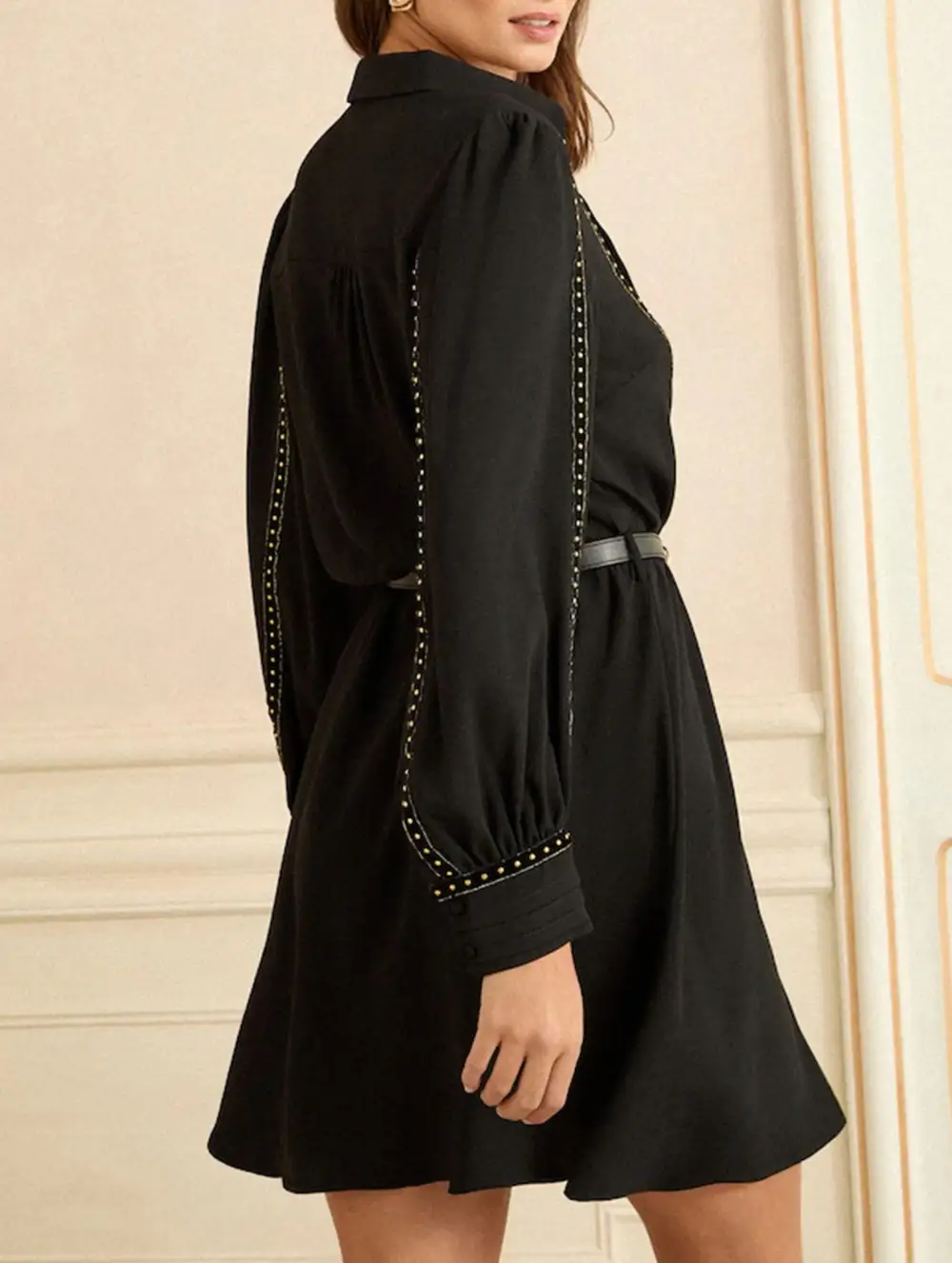 V-Neck Waist Fit A-Line Dress