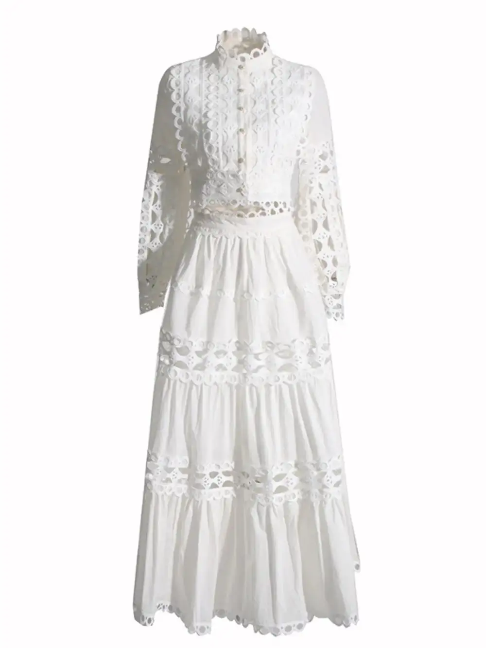 Sharp Button Front Long Sleeve Coordinated Set
