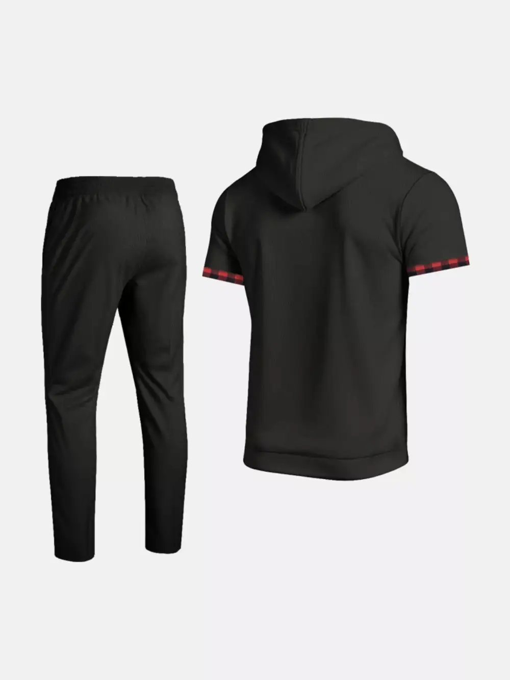 Men's Full Size Casual Short Sleeve Hoodie and