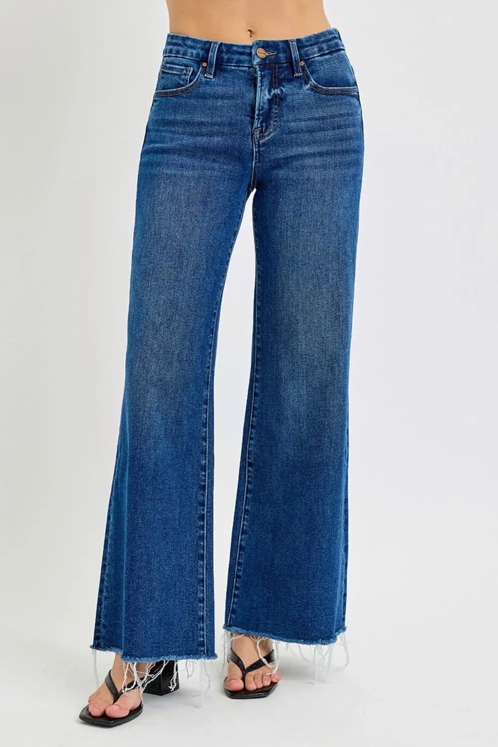 Clean Pleated Denim Jeans