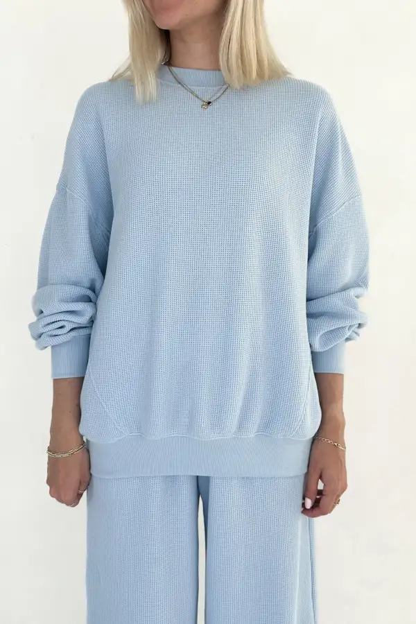 Tailored Waffle Knit Sweatshirt
