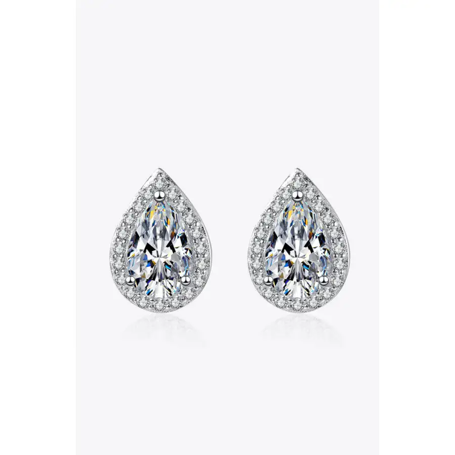 Moissanite Teardrop Stud Earrings