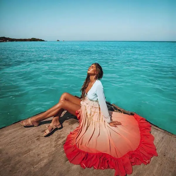 Summer Rainbow High Low Maxi Dress