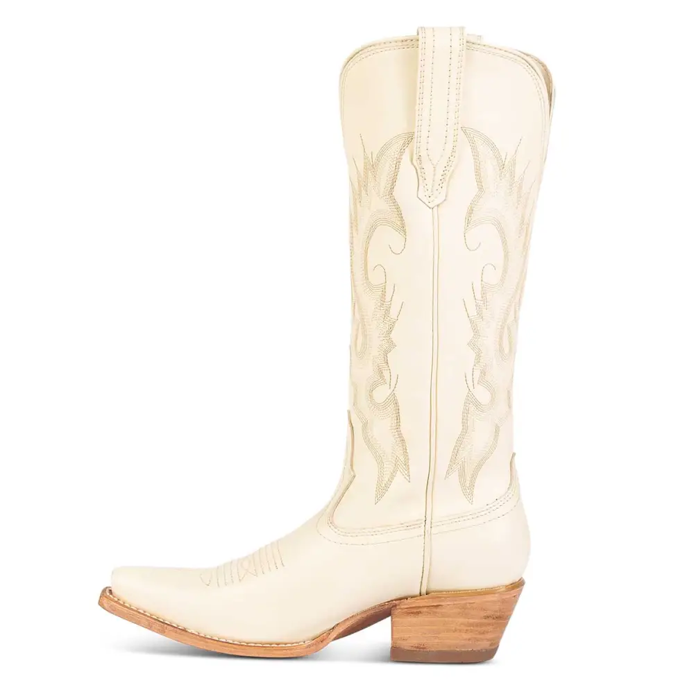 Modern Faux-Leather Embroidered Snip-Toe Chunky-Heel Knee-High Boots
