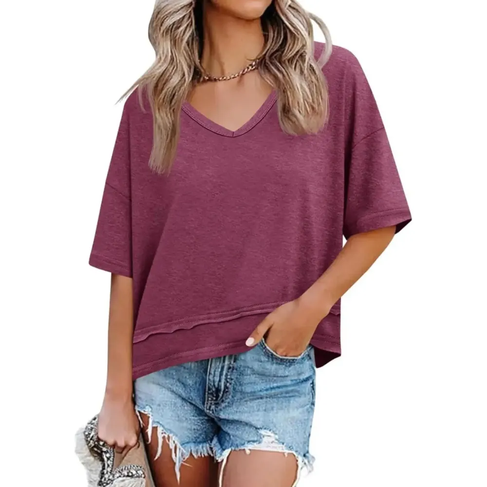Women's Summer V-neck T-shirt