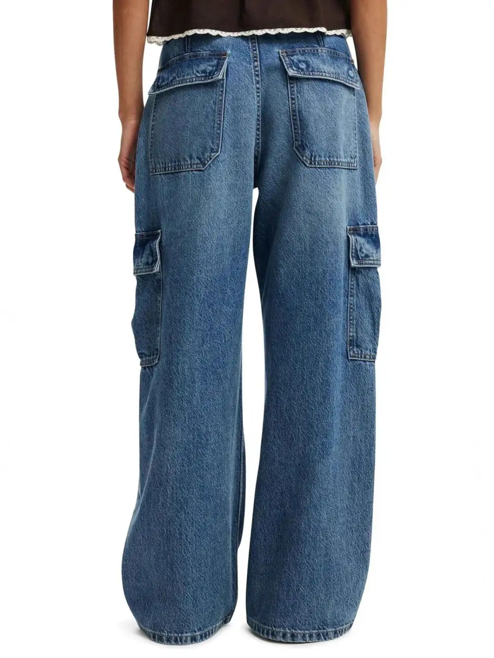 Tailored Wide Leg Denim Jeans