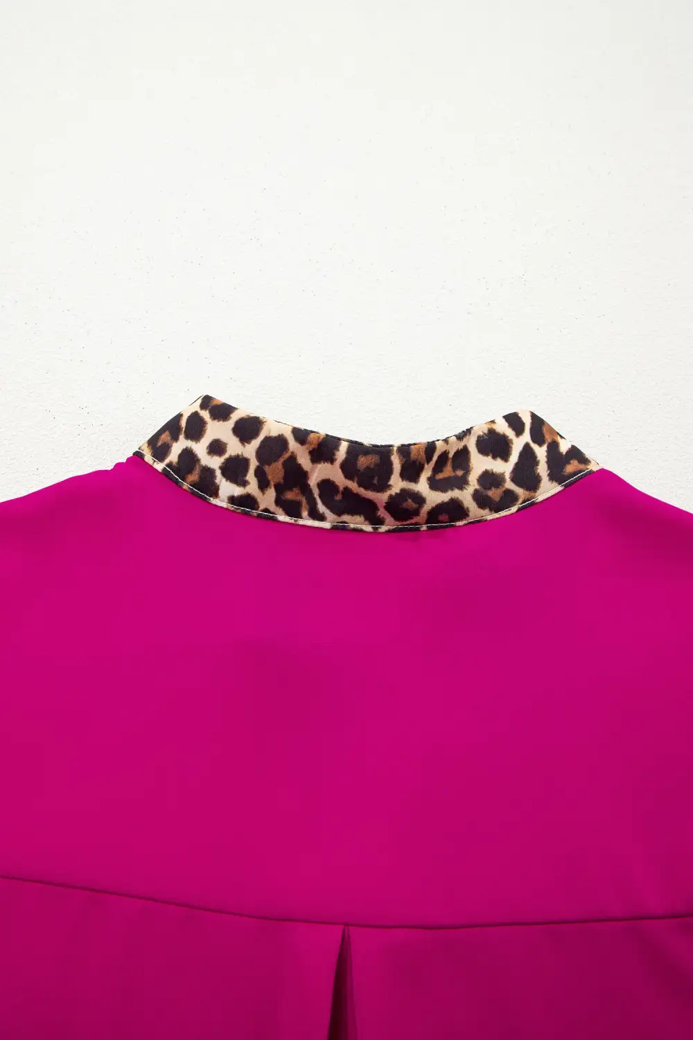 Leopard Print Patchwork Short Sleeve Blouse