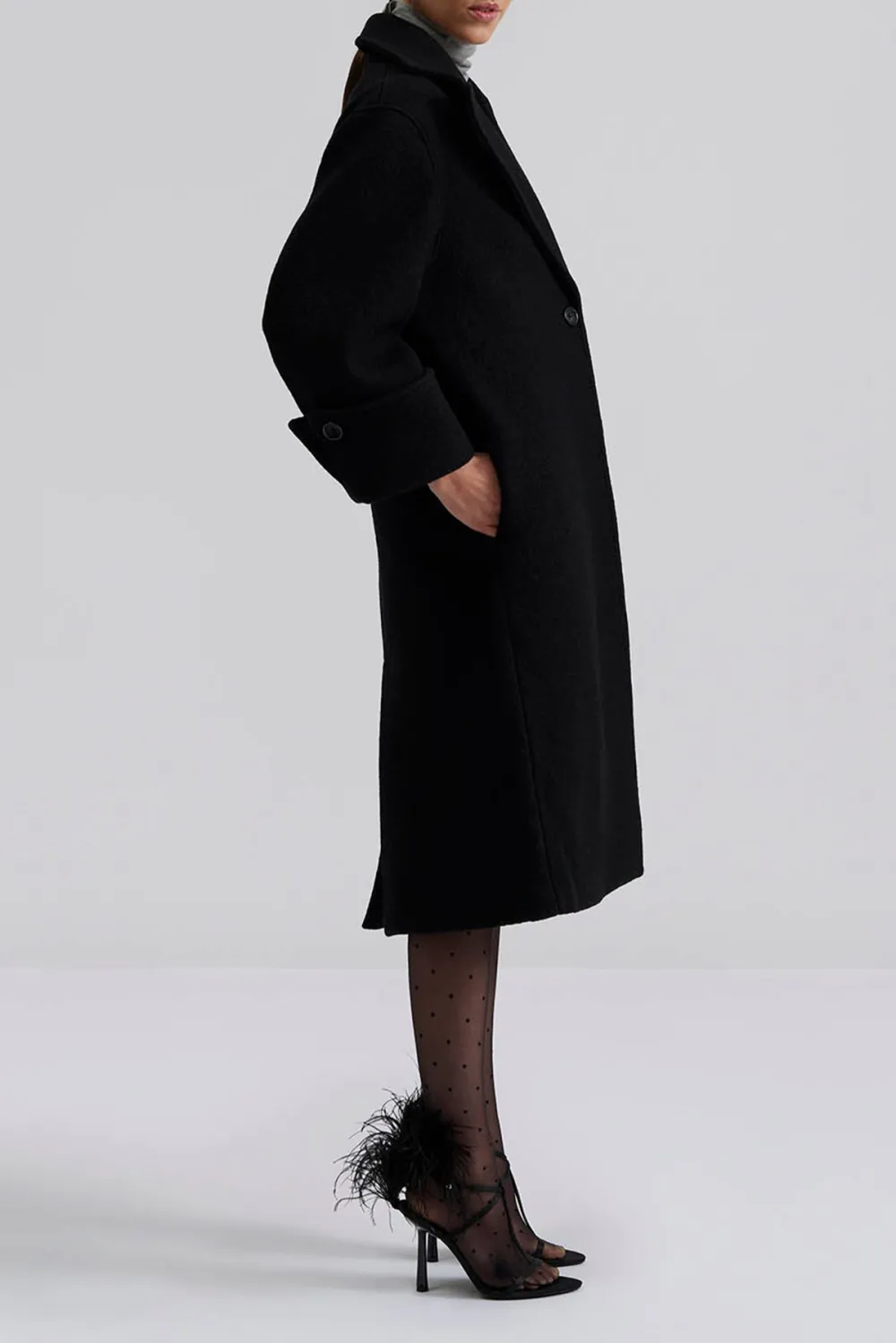 Long Length Wool Blend Coat