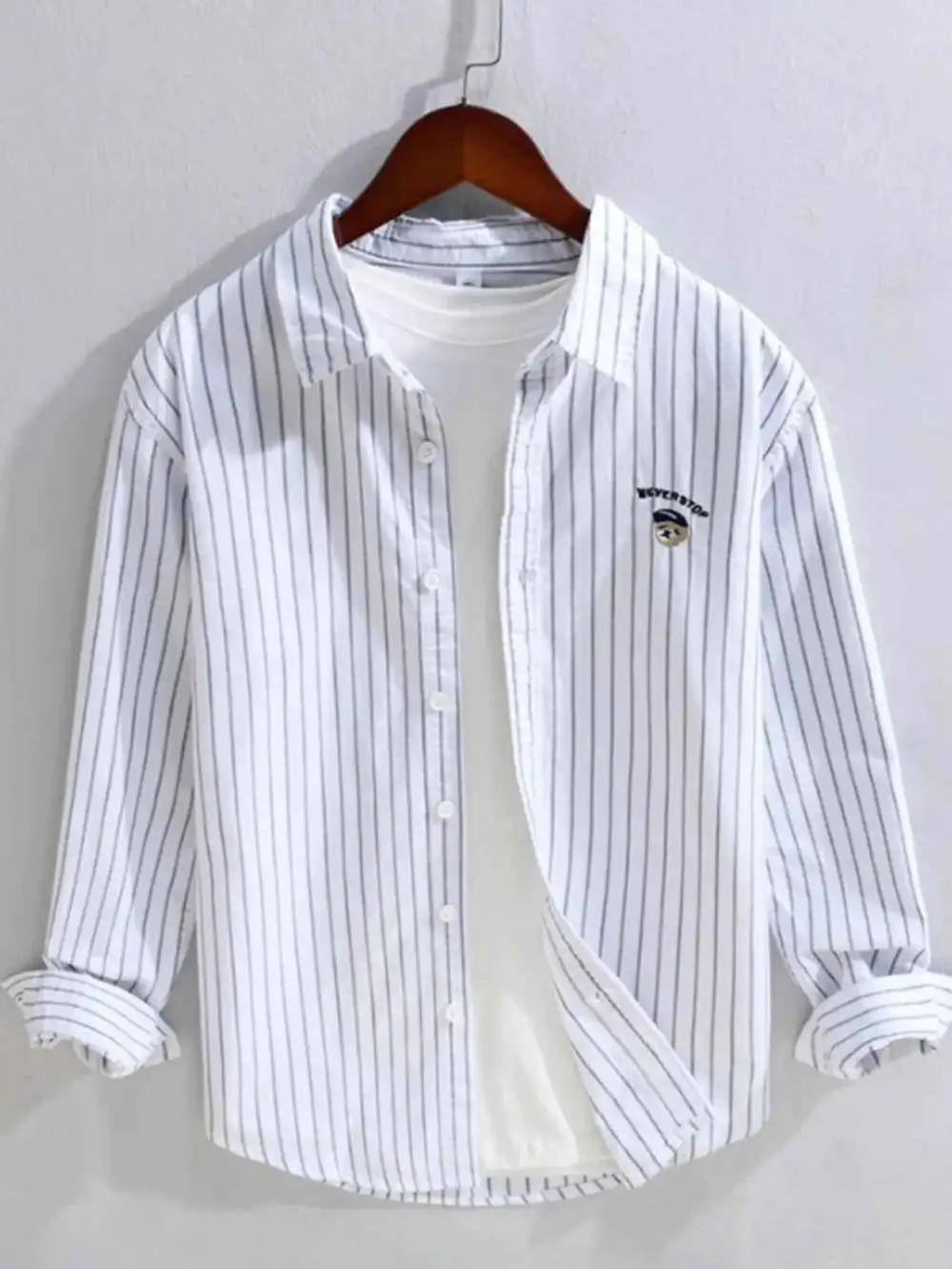 Everyday Striped Button Up Long Sleeve Shirt