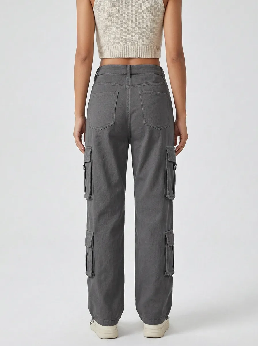 Flexible Multi Pocket Casual Look Women's Multi Pocket Cargo Pants