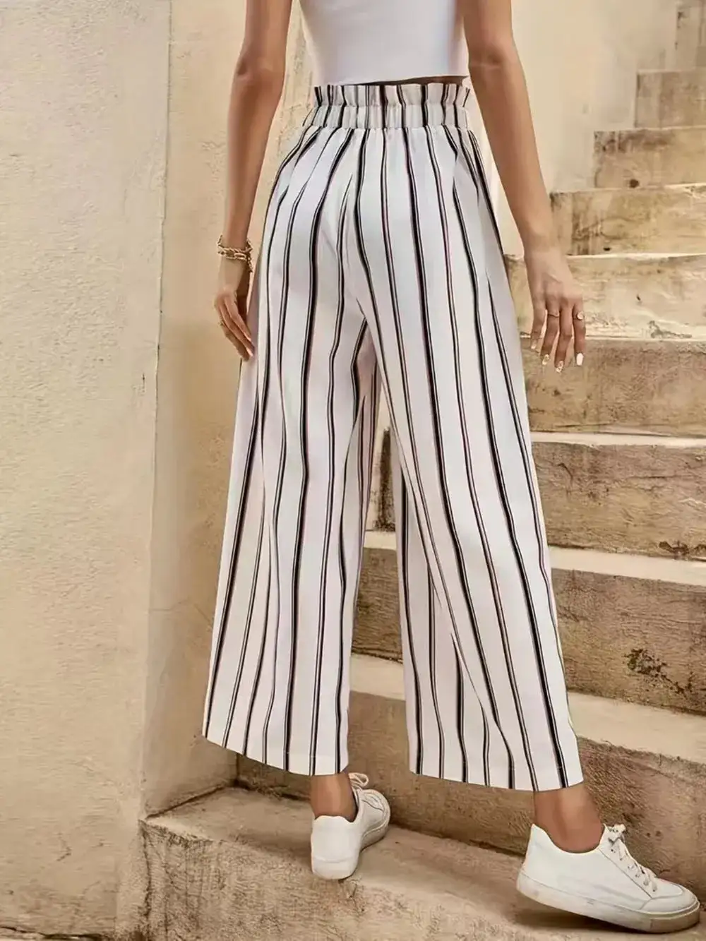 Casual Tie Waist Tie Detail Pants