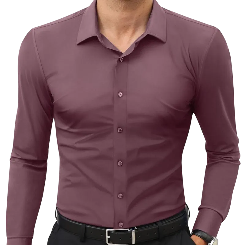 Men's quick-drying, breathable, wrinkle-resistant, slim-fit, super stretch shirt