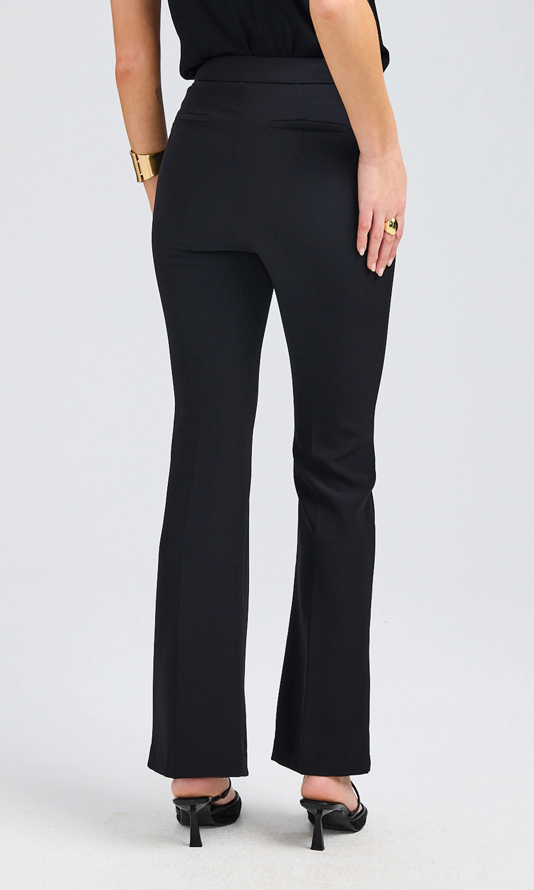 Black Comfort Crepe Pants