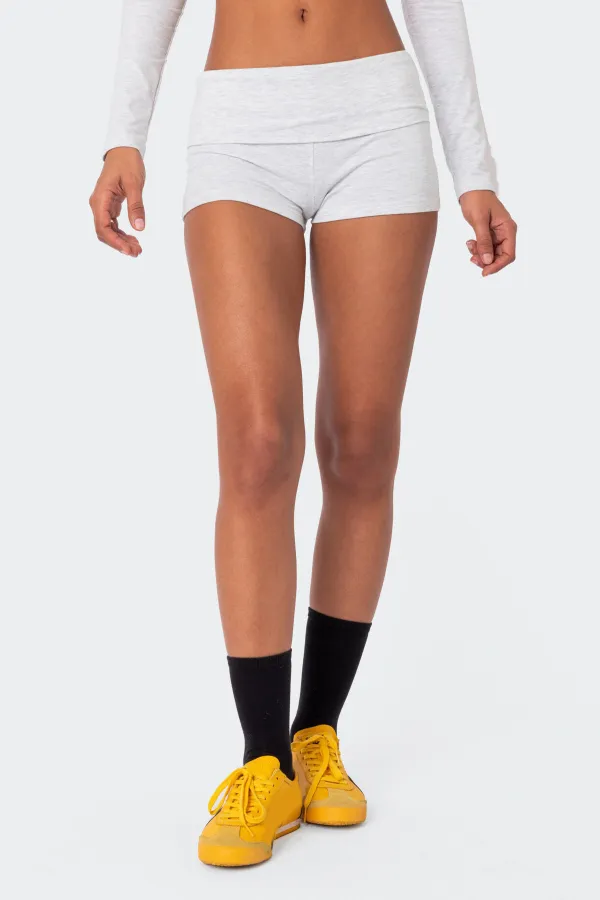 White Fold Over Shorts