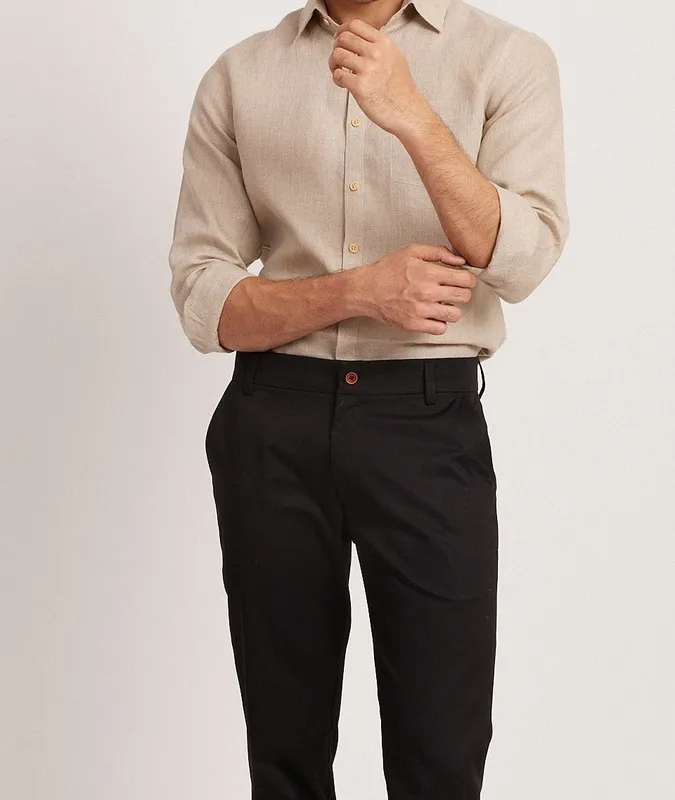 Ginger Linen Button-Up Shirt