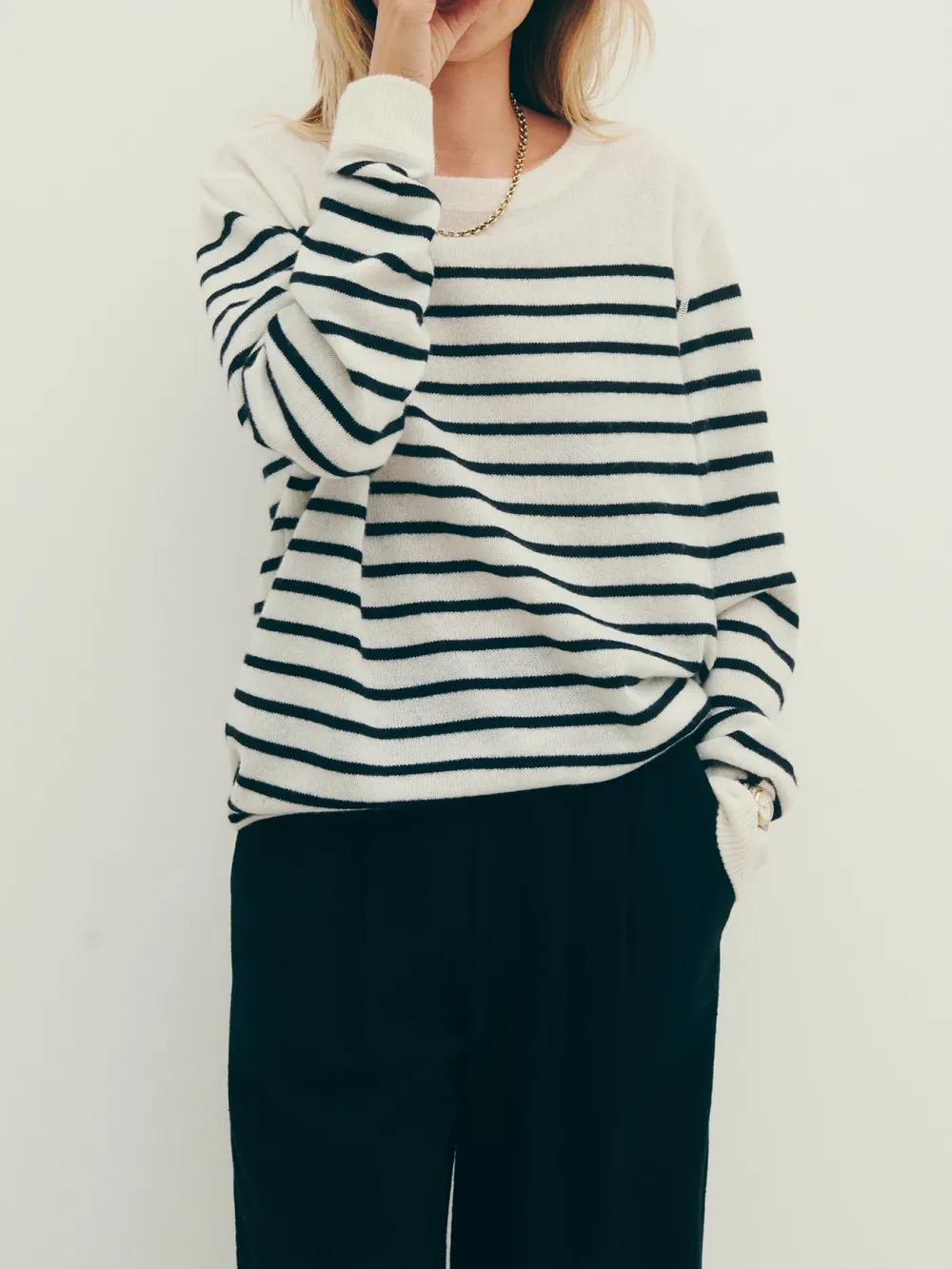 Striped Cashmere Boyfriend Sweater