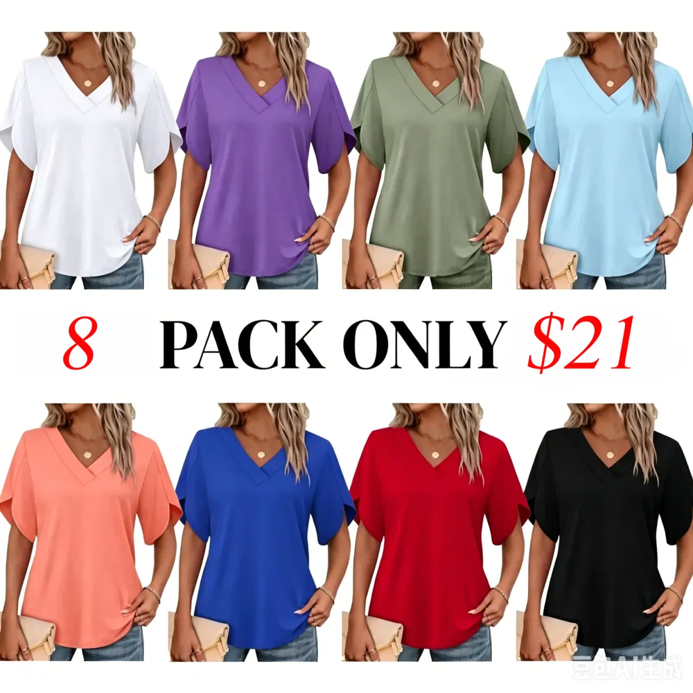 Womens Short Sleeve V Neck Dolma -- 1 for as low as $1.25